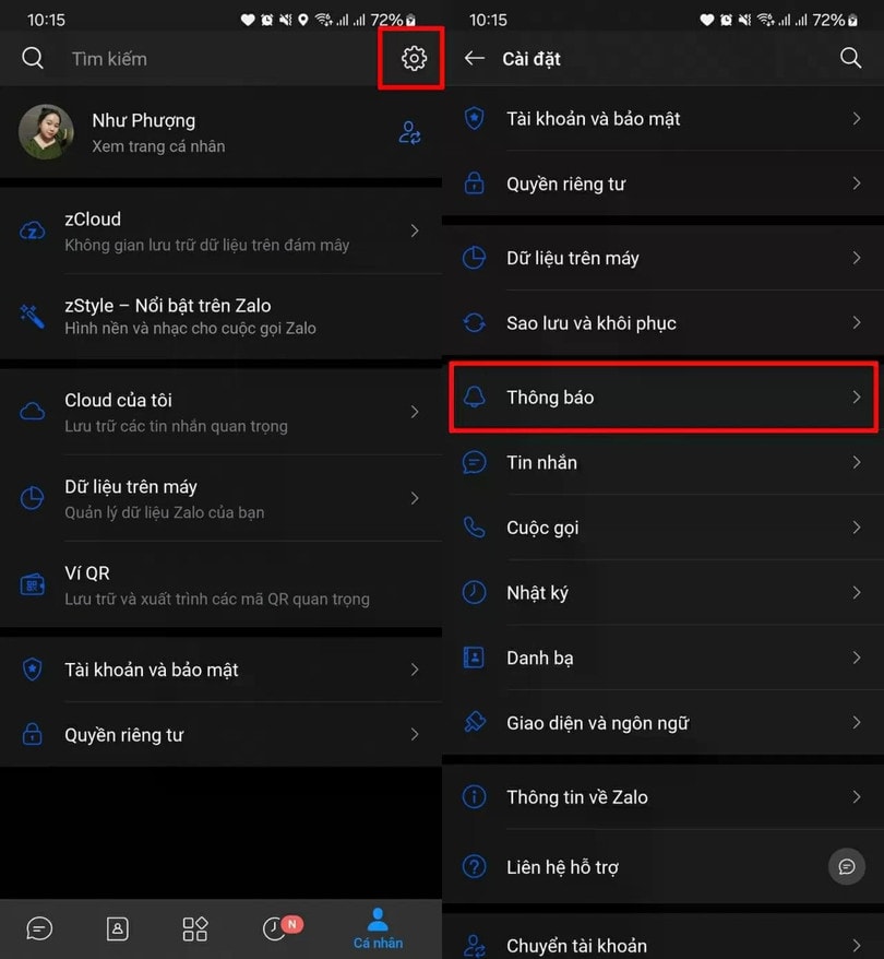 Mở ứng dụng Zalo.