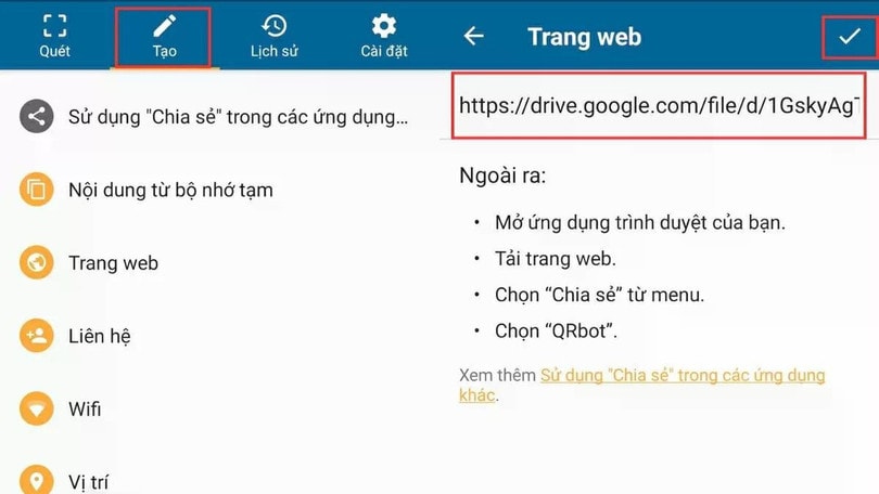 Mở ứng dụng QRbot.