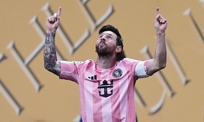 Messi sau bàn thắng vào lưới Porto trên sân Mercedes-Benz, thành phố Atlanta, bang Georgia, Mỹ, lượt hai bảng A FIFA Club World Cup ngày 19/6/2025. Ảnh: AP