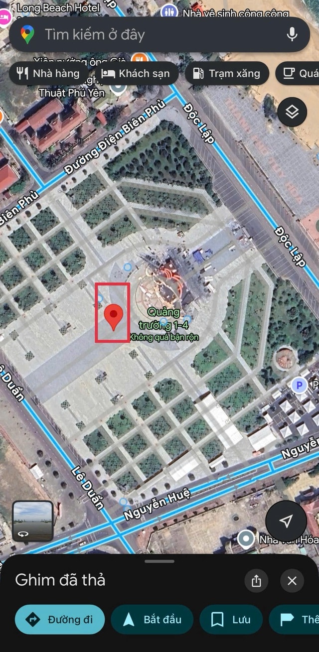 Nhập địa chỉ tại thanh tìm kiếm hoặc thả ghim vị trí để chọn - Ảnh: CHỤP MÀN HÌNH
