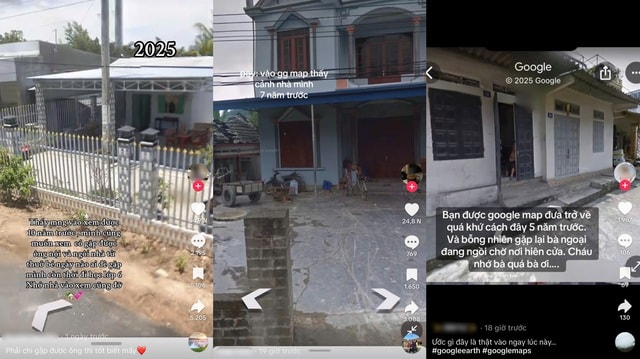Nội dung dùng Google Maps thăm lại nhà xưa đang phủ sóng mạng xã hội TikTok - Ảnh: CHỤP MÀN HÌNH