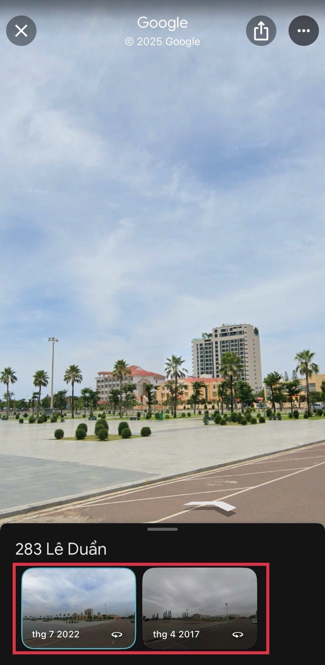 Để xem hình ảnh từ nhiều năm về trước, bạn quan sát và thao tác ở phần góc dưới màn hình - Ảnh: CHỤP MÀN HÌNH