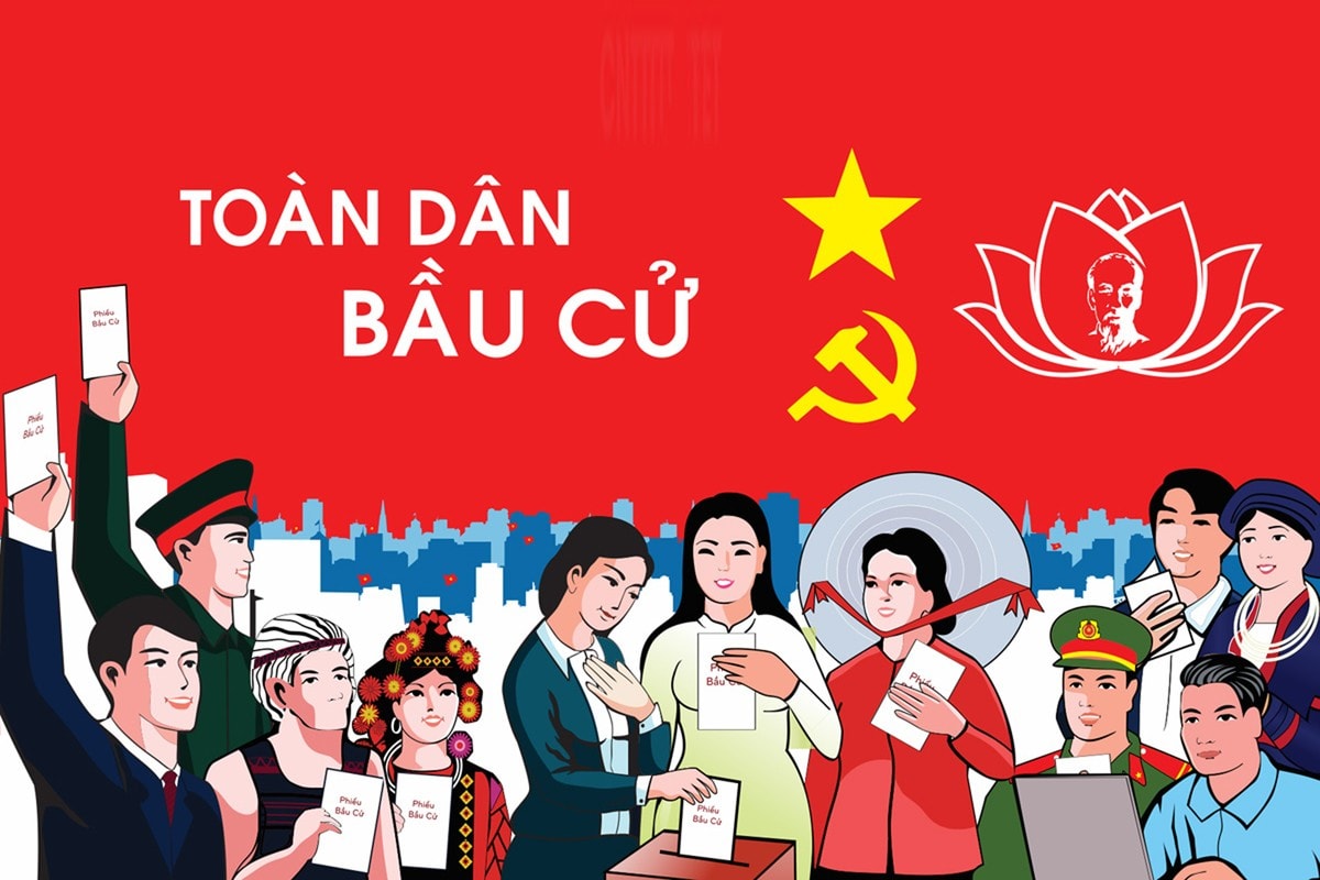 Cùng với đại hội đảng các cấp, cuộc bầu cử là dịp quan trọng để tiếp tục xây dựng, củng cố và hoàn thiện Nhà nước pháp quyền xã hội chủ nghĩa Việt Nam của Nhân dân, do Nhân dân, vì Nhân dân. Tranh minh họa. images711029-bnctw.jpg