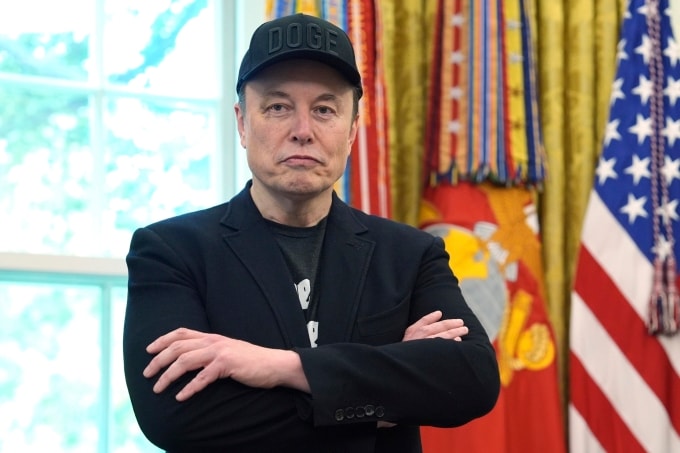 Elon Musk tại Phòng Bầu dục, Nhà Trắng hồi tháng 5. Ảnh: AP