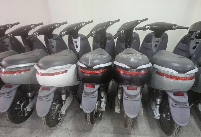 Các loại xe điện bị làm giả. Ảnh: Công an cung cấp