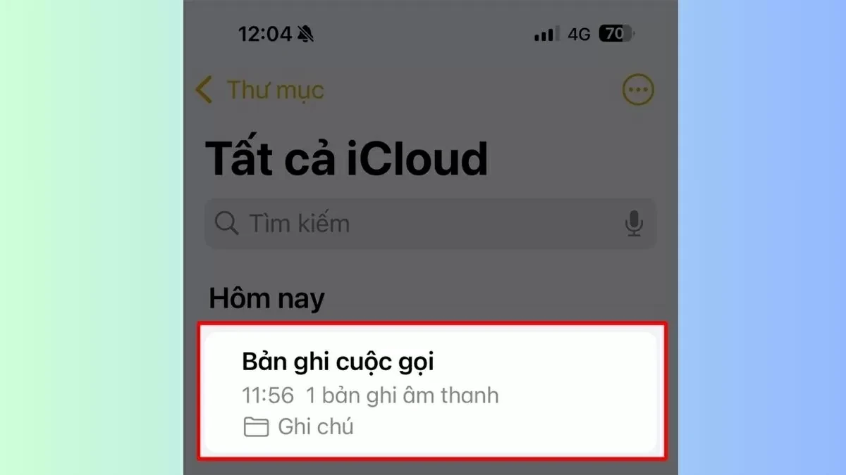 Chọn bản ghi âm vừa lưu.