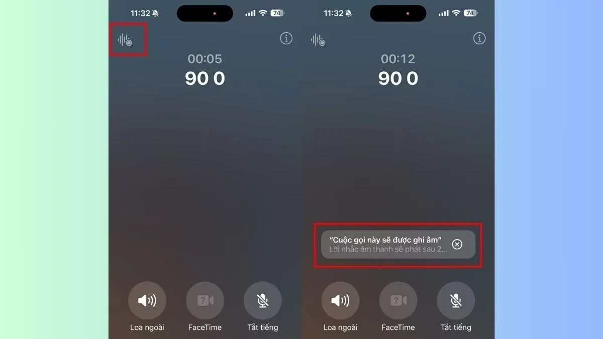 Nhấn vào biểu tượng Ghi âm.