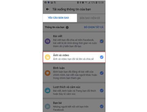 Chọn “Ảnh và Video” Chọn “Ảnh và Video”