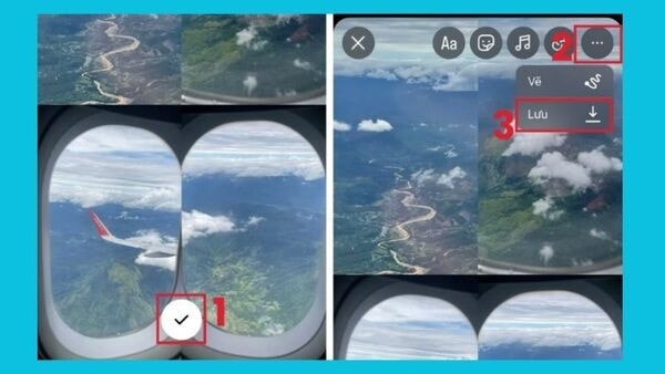 Khi đã ghép xong, tải ảnh về để sử dụng lâu dài