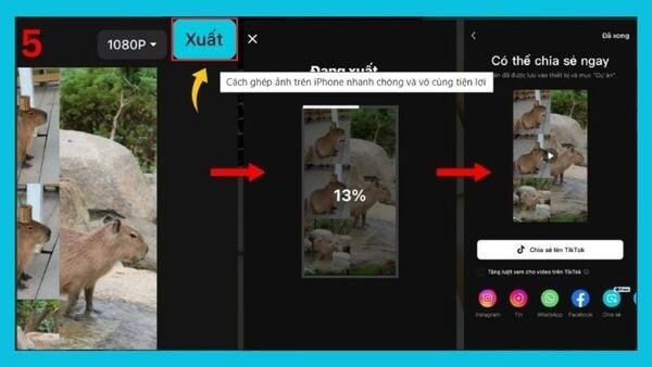 Bấm chọn xuất để trích xuất sản phẩm được tạo thành