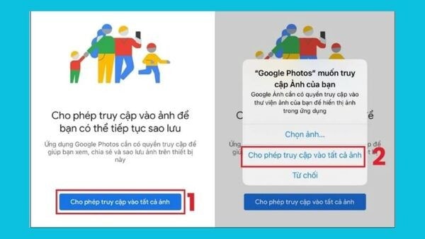 Cho phép quyền truy cập vào tất cả ảnh để ghép ảnh