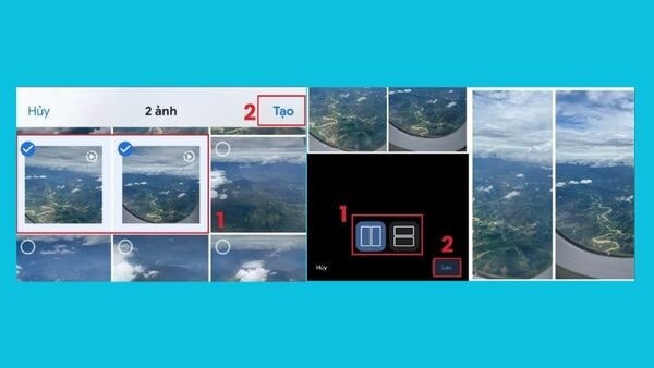 Chọn ảnh ghép theo chiều ngang hoặc dọc tùy ý thích