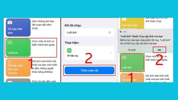 Lựa chọn thêm phím tắt để sử dụng được tính năng