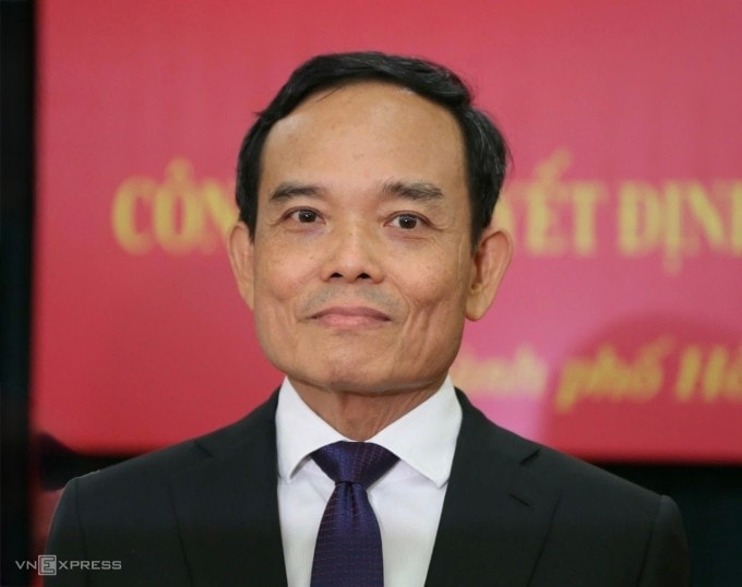 Tân Bí thư Thành ủy TP Hồ Chí Minh Trần Lưu Quang tại lễ công bố quyết định của Bộ Chính trị. Ảnh: Đình Văn