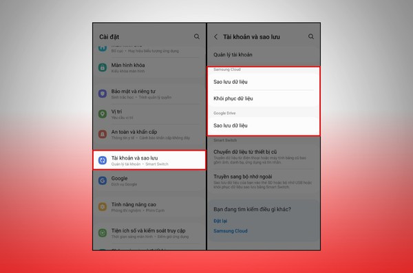 Hướng dẫn thao tác sao lưu dữ liệu trên dòng máy Android