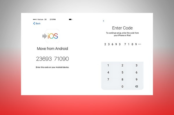 Nhập mã xác minh gửi về iPhone lên máy Android