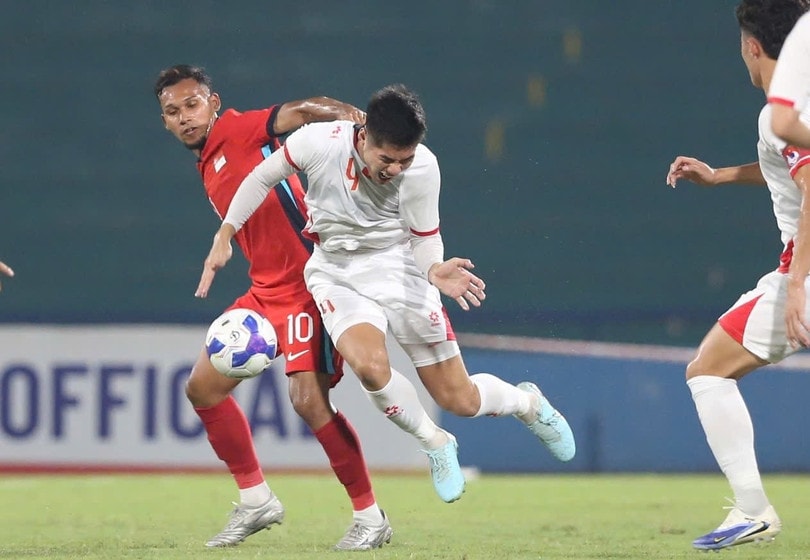 U23 Việt Nam chơi lấn lướt trong nửa đầu hiệp một. Ảnh: Tâm Minh.