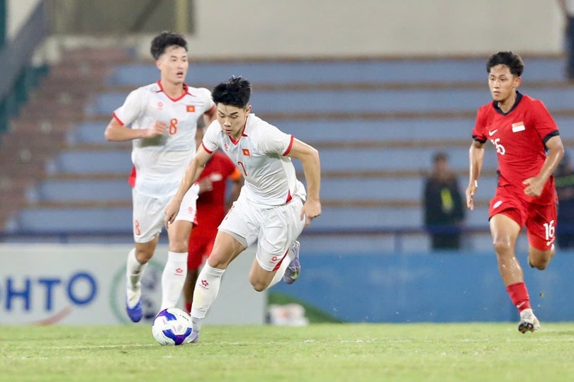 U23 Việt Nam giành chiến thắng thuyết phục. Ảnh: Tâm Minh.