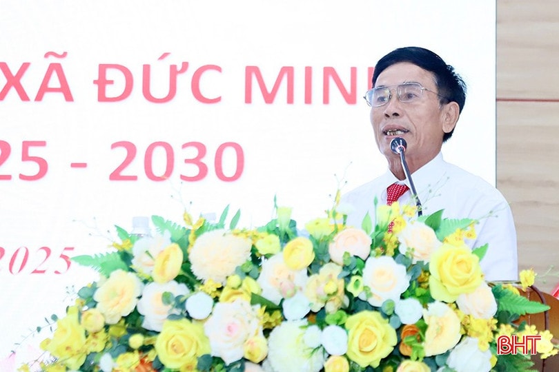 Ông Lê Đình Phúc - Ủy viên Ủy ban MTTQ - Phó chủ tịch Hội CCB xã Đức Minh trình bày tham luận với nội dung: 