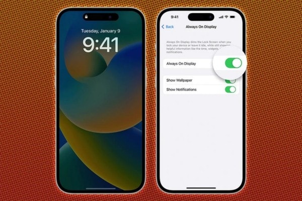 Tính năng màn hình luôn bật sẽ liên tục hiển thị các thông tin quan trọng trên màn hình khóa