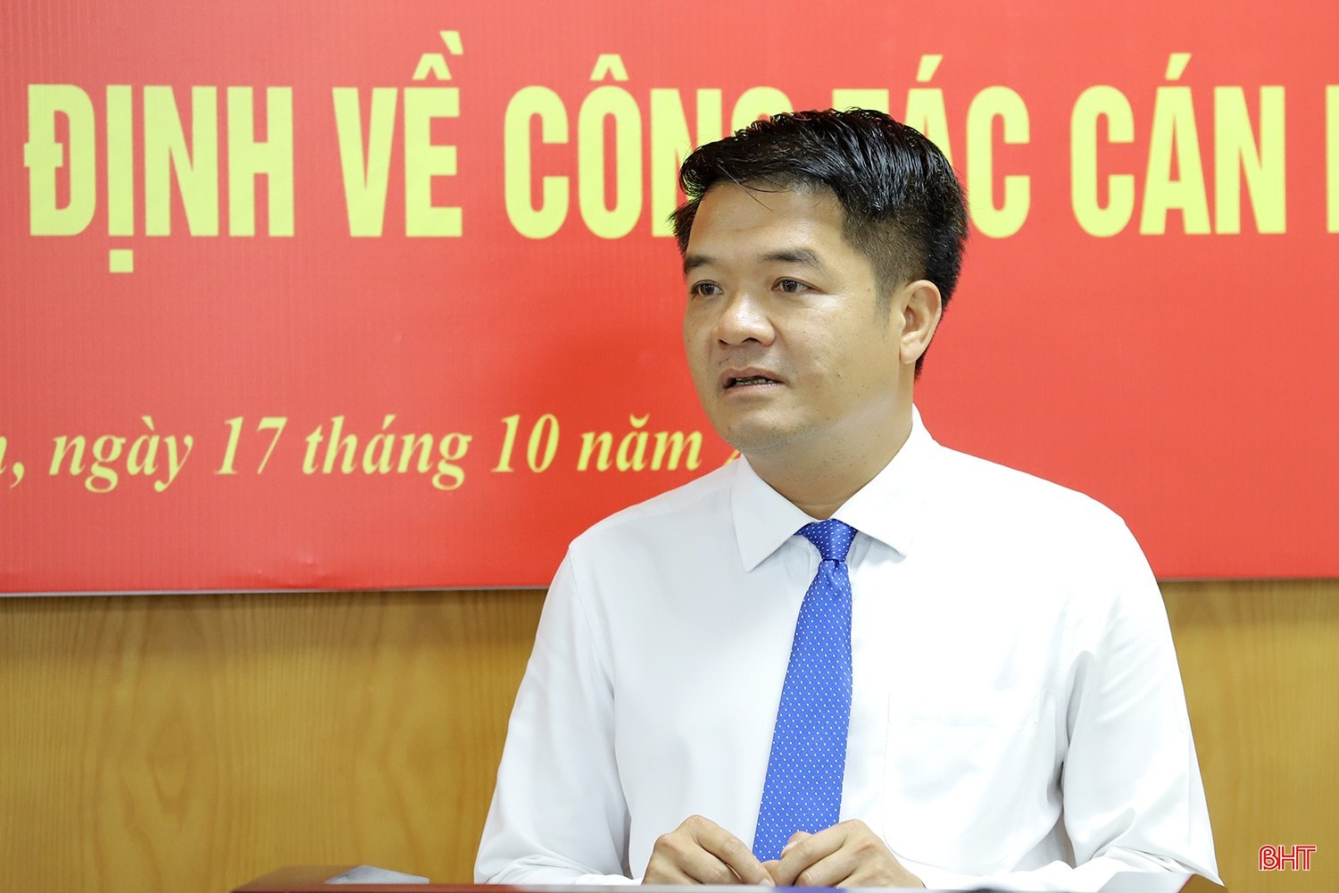 Tân Trưởng ban Nội chính Tỉnh ủy Trần Nhật Tân phát biểu tại hội nghị. bqbht_br_bo-nhiem-can-bo-7.jpg