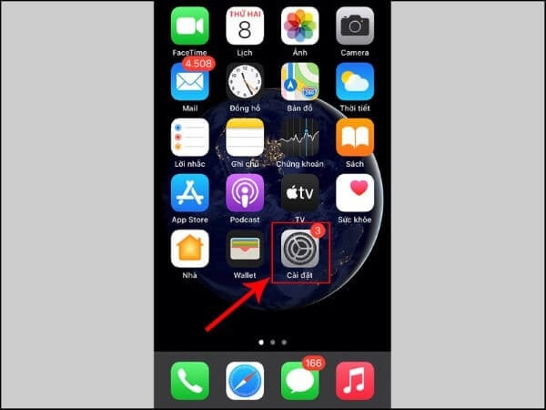 Mở Cài đặt (Settings)