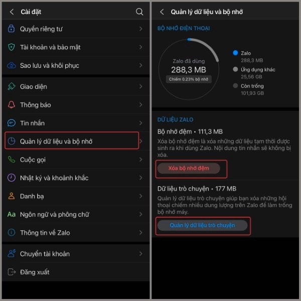 Chọn Xóa bộ nhớ đệm