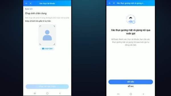 Chụp ảnh chân dung (selfie) bằng camera và chọn Tiếp tục