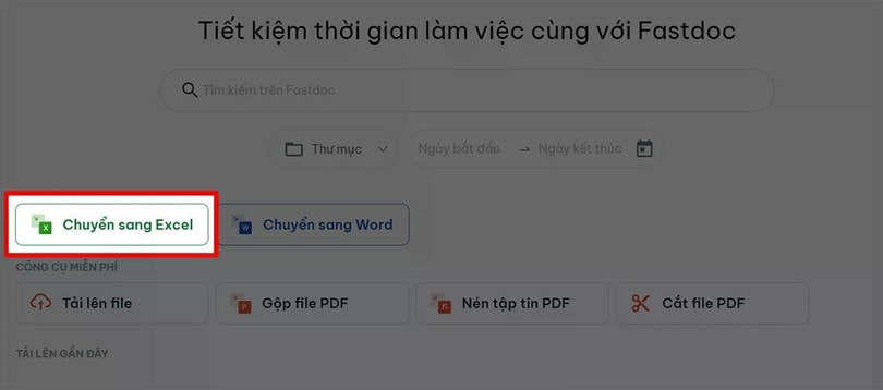 Chọn mục Chuyển sang Excel để chuẩn bị chuyển file ảnh thành bảng Excel.
