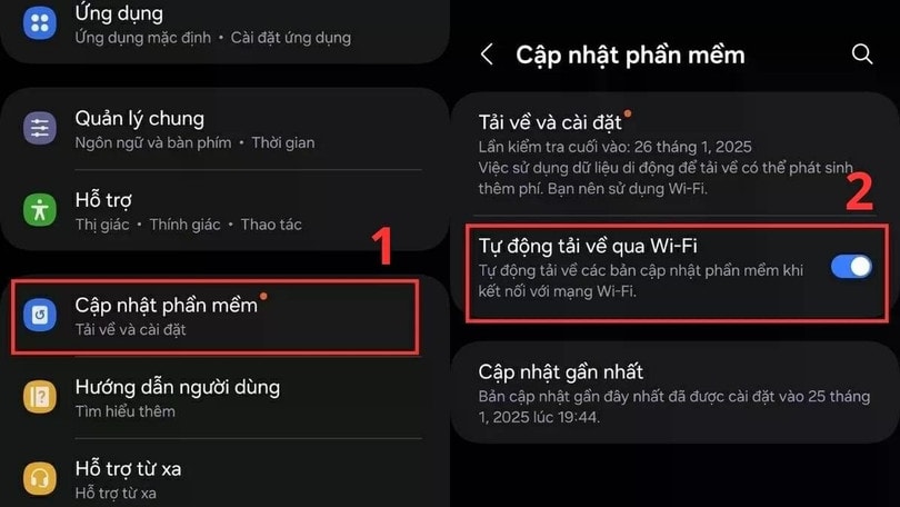 Đầu tiên, mở Cài đặt, chọn Cập nhật phần mềm.