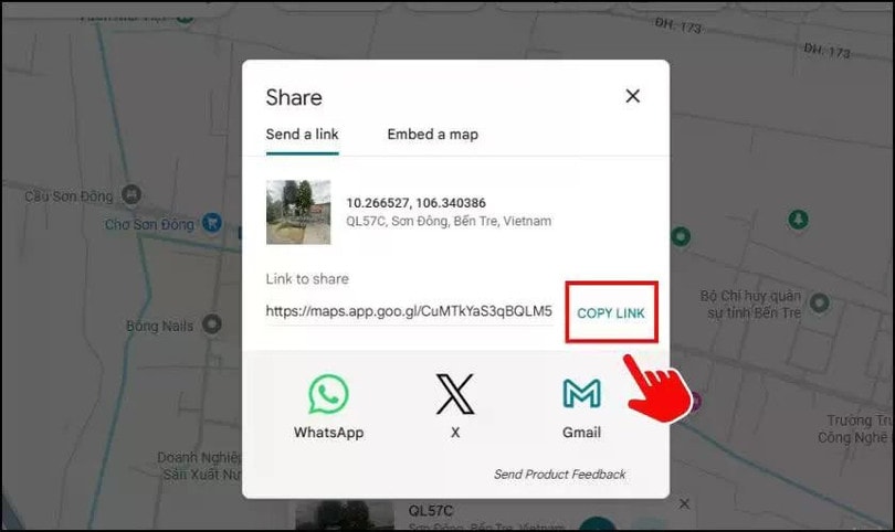 Nhấn Copy link để sao chép đường link vị trí hiện tại của bạn.