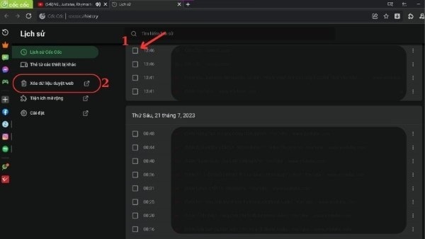 Nhấn chọn xóa dữ liệu theo ngày, tuần, tháng hoặc toàn bộ Nhấn chọn xóa dữ liệu theo ngày, tuần, tháng hoặc toàn bộ