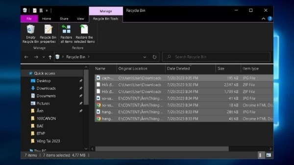 Nhấn Ctrl + A để chọn tất cả Nhấn Ctrl + A để chọn tất cả