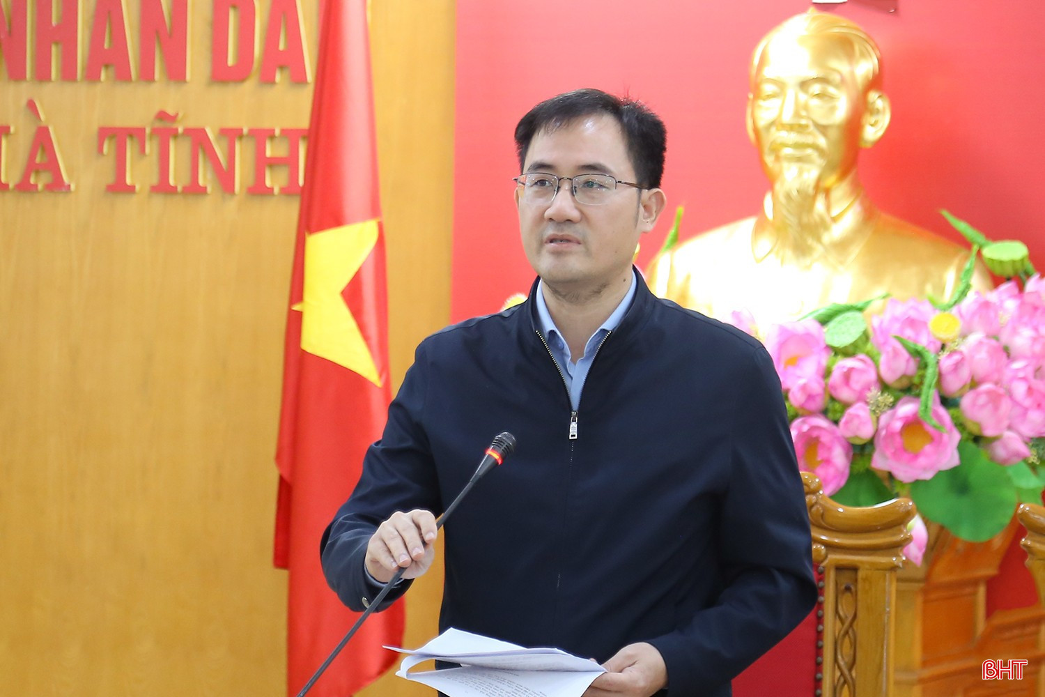 Phó Giám đốc Sở NN&MT tỉnh Nguyễn Thanh Hải phát biểu tại hội nghị. bqbht_br_img-9128-6073.jpg