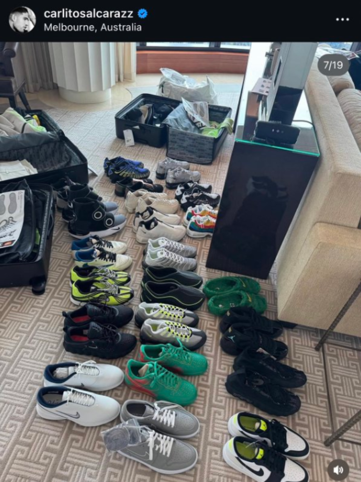 Alcaraz có niềm đam mê bất tận với những đôi giày