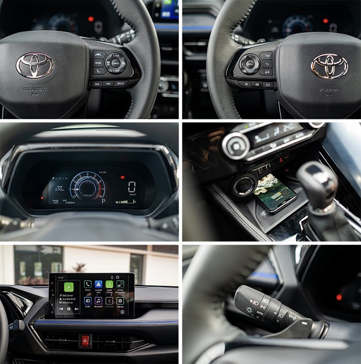 Vô lăng và bảng đồng hồ kỹ thuật số