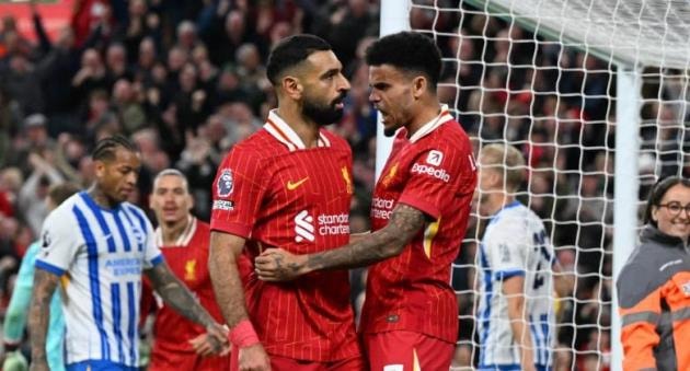 Liverpool vượt qua Brighton trong cuộc đua danh hiệu mùa trước