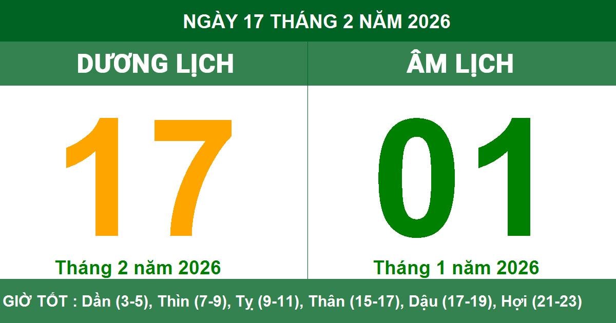 Lịch vạn niên ngày 17 tháng 2 năm 2026
