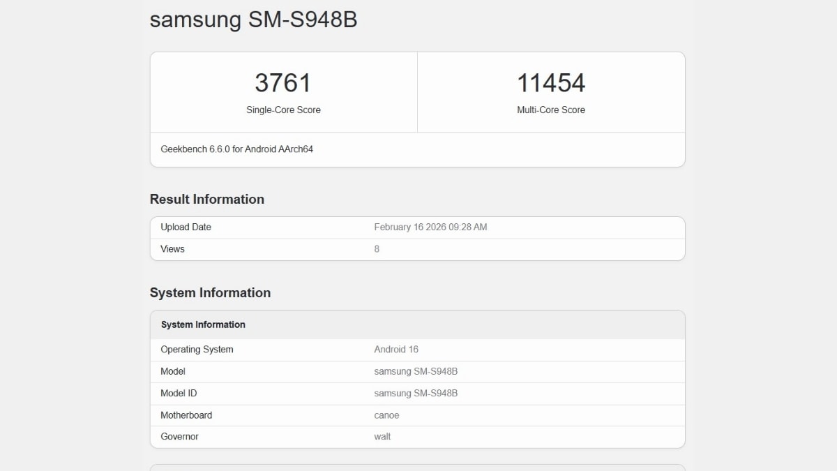 Điểm số hiệu năng cực kỳ ấn tượng của Samsung Galaxy S26 Ultra trên Geekbench 6