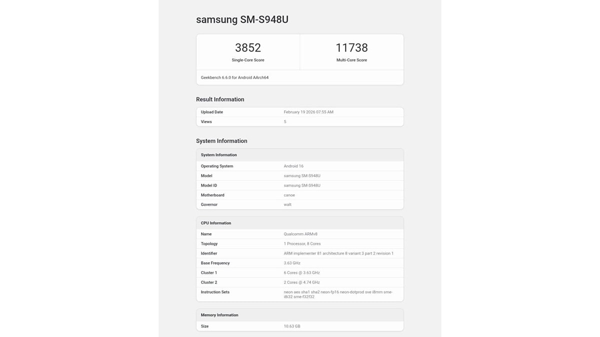 Galaxy S26 Ultra lộ hiệu năng cực khủng trên Geekbench, đánh bật mọi đối thủ
