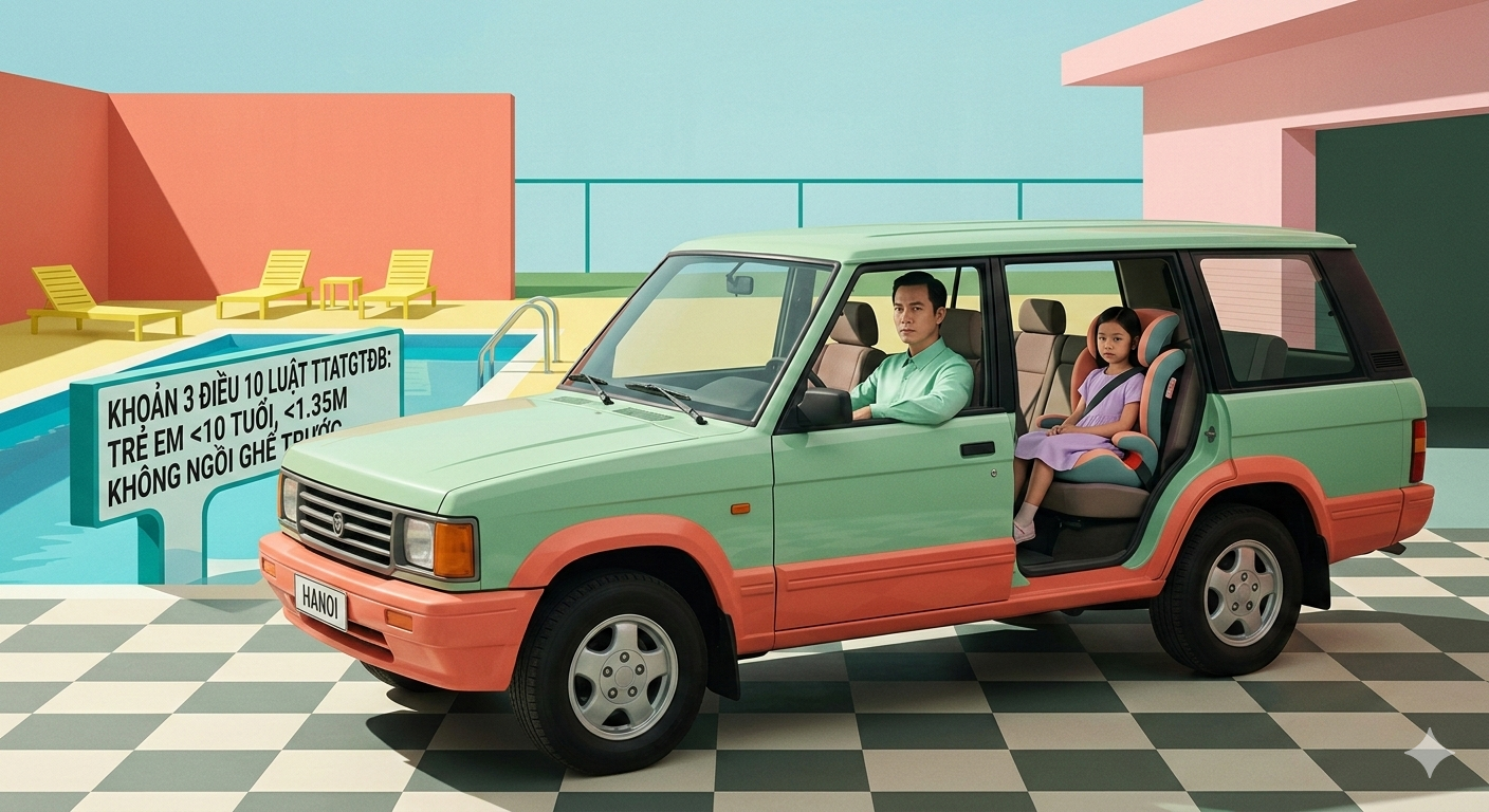 Ôm trẻ em ngồi ghế phụ ô tô có bị phạt không? Cục CSGT giải đáp quy định mới từ 1/7/2026