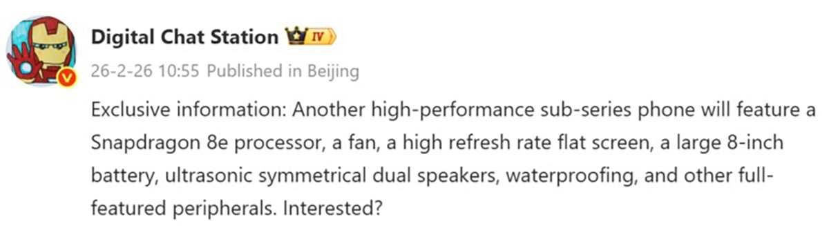 Thông tin cấu hình rò rỉ của Redmi K90 Pro với chip Snapdragon 8 Elite