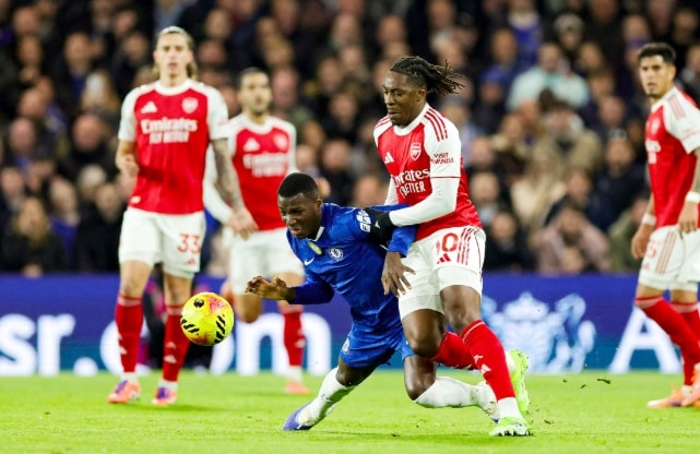 Trận cầu tâm điểm giữa Arsenal và Chelsea tại vòng 28 Ngoại hạng Anh trên sân Emirates.