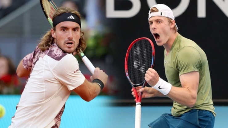 Shapovalov (bên phải) thường chơi tốt trước Tsitsipas (bên trái) ở mặt sân cứng