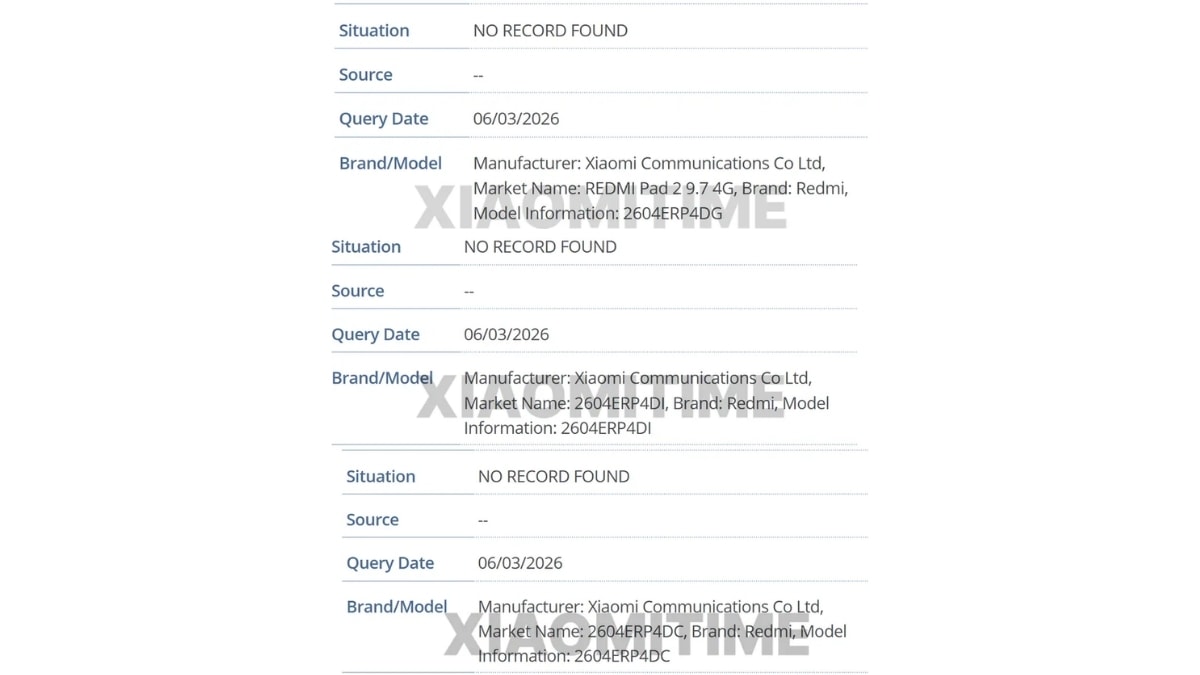 Xiaomi Redmi Pad 2 bản 9.7 inch xuất hiện trên cơ sở dữ liệu GSMA