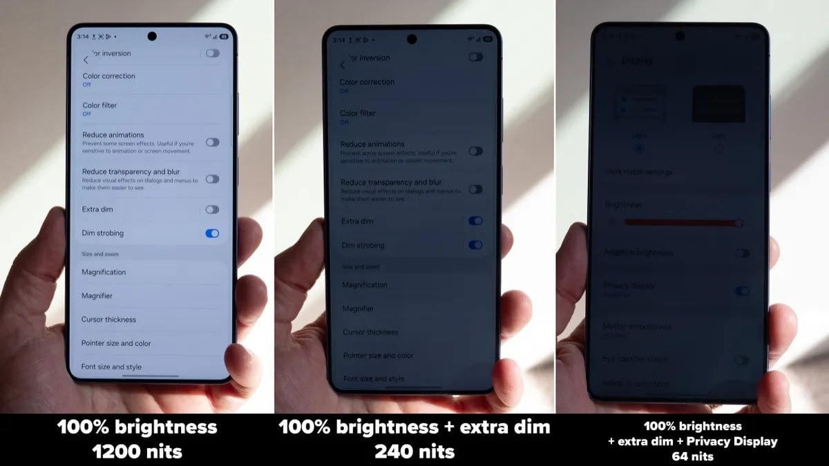 Khi kết hợp hai tính năng, độ sáng màn hình có thể giảm thêm 74%.