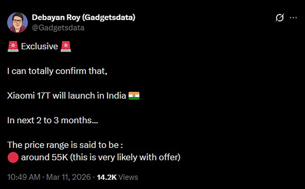 Thông tin giá bán Xiaomi 17T được tiết lộ Thông tin giá bán Xiaomi 17T được tiết lộ