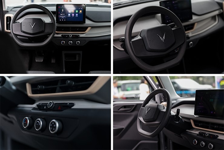 Khoang lái VinFast VF 3 tối giản với màn hình 10 inch.