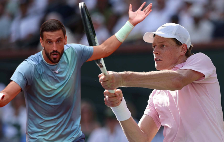 Sinner (bên phải) được đánh giá cao hơn hẳn so với Dzumhur (bên trái)