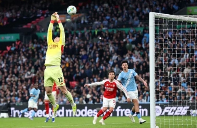 Thủ môn Kepa mắc sai lầm dẫn đến bàn thua của Arsenal trong trận chung kết.